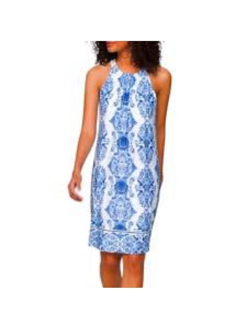 Soma Blue &  White Halter Bra Dress